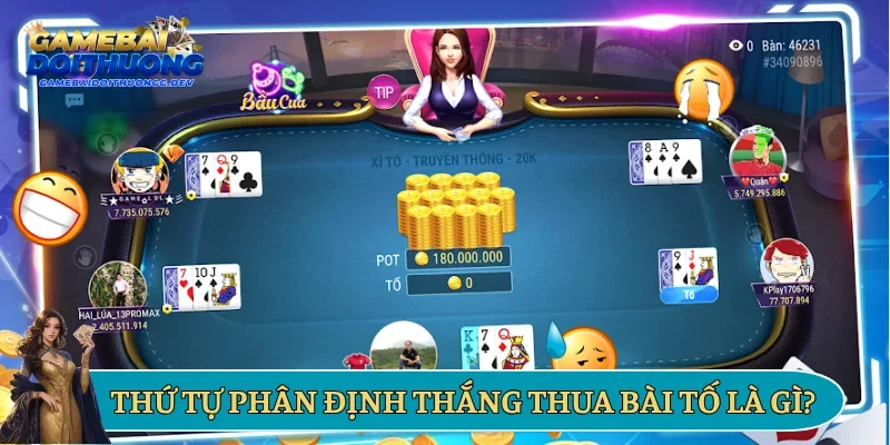 Thứ tự phân định thắng thua bài tố là gì?