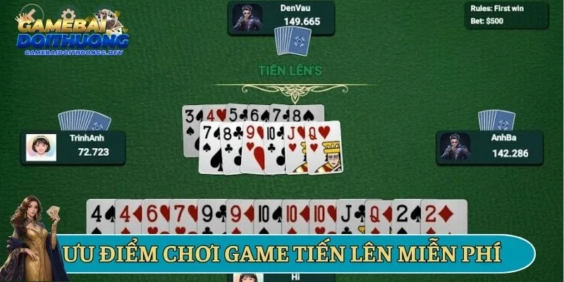 Ưu điểm khi chơi game bài tiến lên miền Nam miễn phí